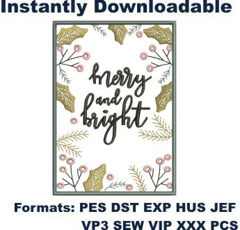Merry And Bright Embroidery Designs