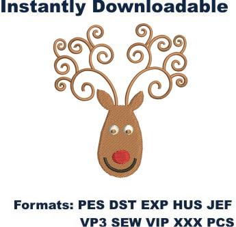 Christmas Cartoon Deer Embroidery Designs