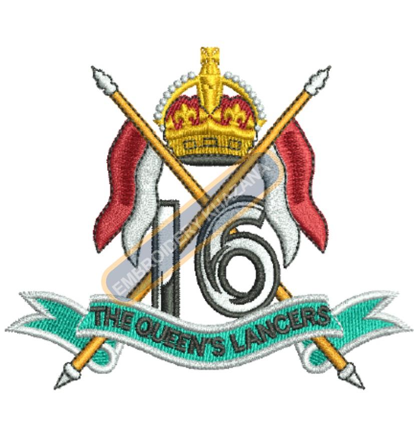 16th Lancers Crest Embroidery Design