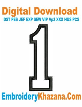 Applique Letter 1 Embroidery Design