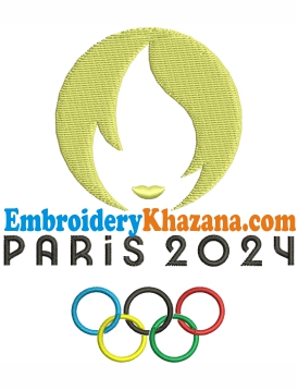 2024 Summer Olympics Logo Embroidery Design