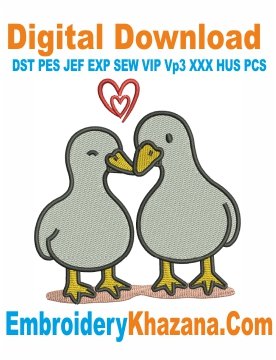 Two Ducks Embroidery Design