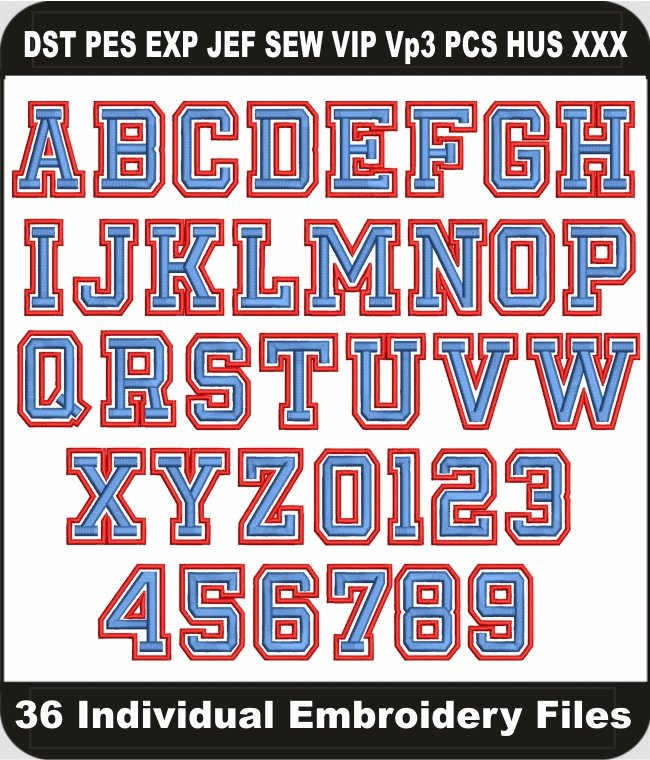3D Puff Fonts Machine Embroidery Design