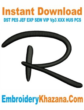 3D PUFF R Embroidery Design
