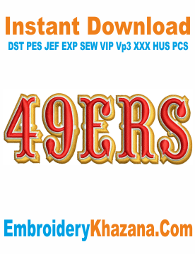 San Francisco 49ers Machine Embroidery Design, San Francisco 49ers NFL Embroidery Files Instant Download