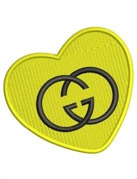 Gucci Heart Embroidery Design