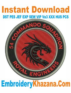 54 commando squadron Royal Engineers Embroidery Design