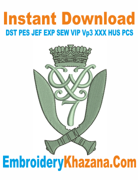 7th Gurkha Rifles Embroidery Design, Rifle Regiment Embroidery Files Instant Download