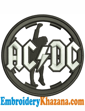 ACDC Round Logo Embroidery Design