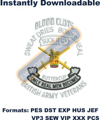 British Army Veterans Embroidery Design