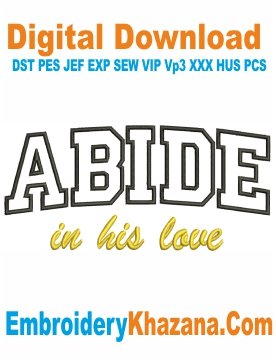 Abide Applique Embroidery Design