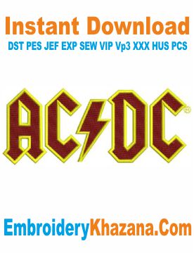 ACDC Logo Embroidery Design