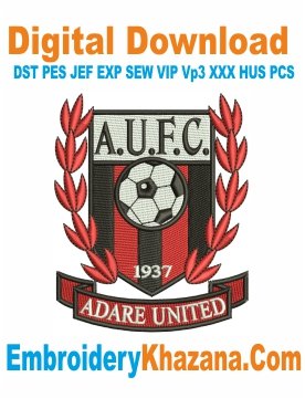 Adare United Fc Embroidery Design