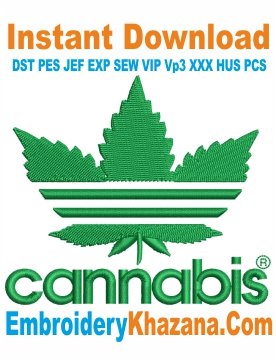 Adidas Cannabis Leaf Embroidery Design