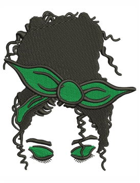 Afro Messy Bun Woman Embroidery Design