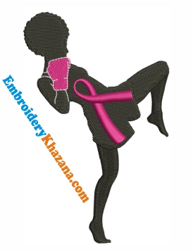 Afro Woman Fight Cancer Embroidery Design
