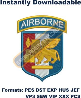 SETAF Airborne Army embroidery design