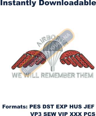 Airborne Army embroidery design
