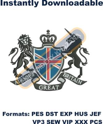 Airsoft Great Britain embroidery design