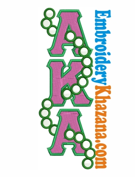 AKA Letters Pearl Embroidery Design