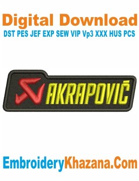 Akrapovic Logo Embroidery Design