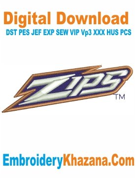 Akron Zips Logo Embroidery Design