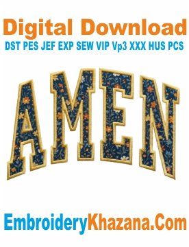 Amen Arch Applique Embroidery Design