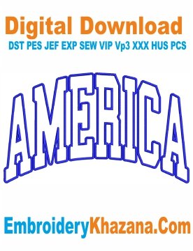America Applique Embroidery Design