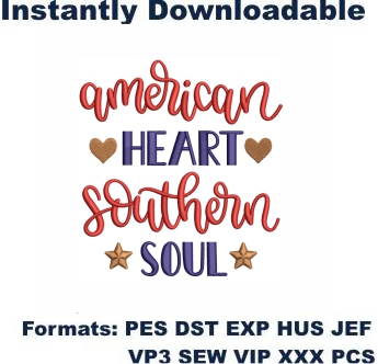 American heart Southern Soul Embroidery Designs