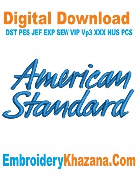 American Standard Logo Embroidery Design
