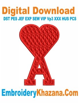 Ami Paris Brand Logo Embroidery Design