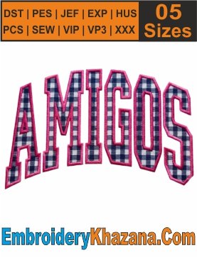 Amigos Applique Embroidery Design
