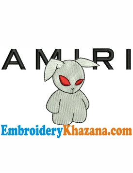 Amiri Rabbit Logo Embroidery Design