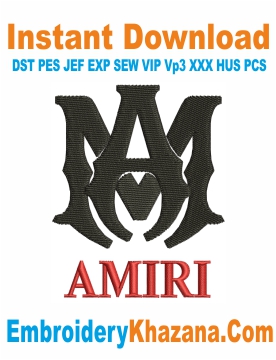 Amiri Ma Logo Embroidery Design