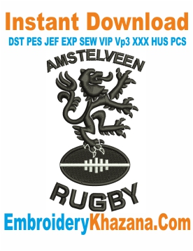 Amstelveen Rugby Club Logo Embroidery Design