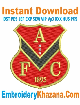 Amsterdamsche Fc Logo Embroidery Design