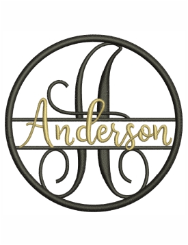 Anderson Family Monogram Embroidery Design