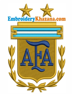 Argentina National Football Logo Embroidery Design