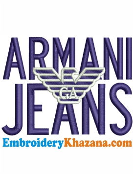Armani Jeans Logo Embroidery Design