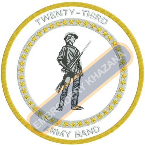 Army Band Machine Embroidery Design