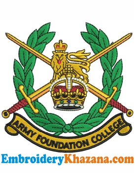 Army Foundation College Logo Embroidery Design