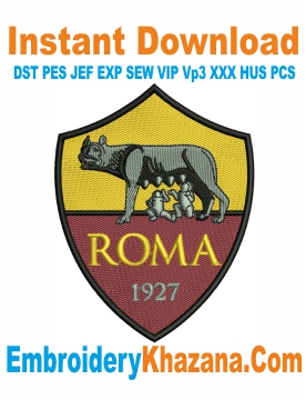 As Roma Logo Embroidery Design