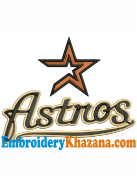 Astros Star Embroidery Design