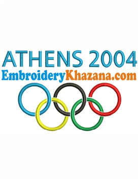 Athens 2004 Olympic Logo Embroidery Design