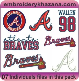 Atlanta Braves Logo Embroidery Designs Bundle
