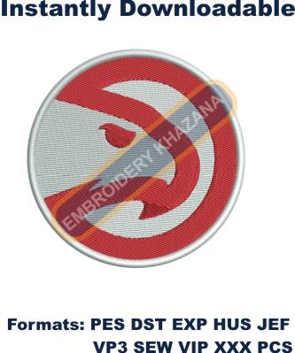 Atlanta Hawks logo embroidery design