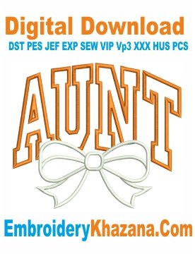 Aunt Applique Embroidery Design
