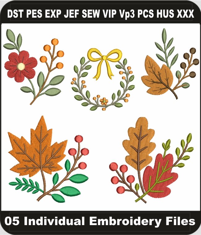 Autumn Berries Embroidery Design