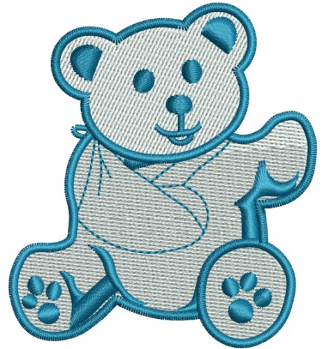 Fracture Teddy Bear Embroidery Design