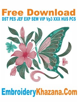 Free Butterfly Floral Embroidery Files